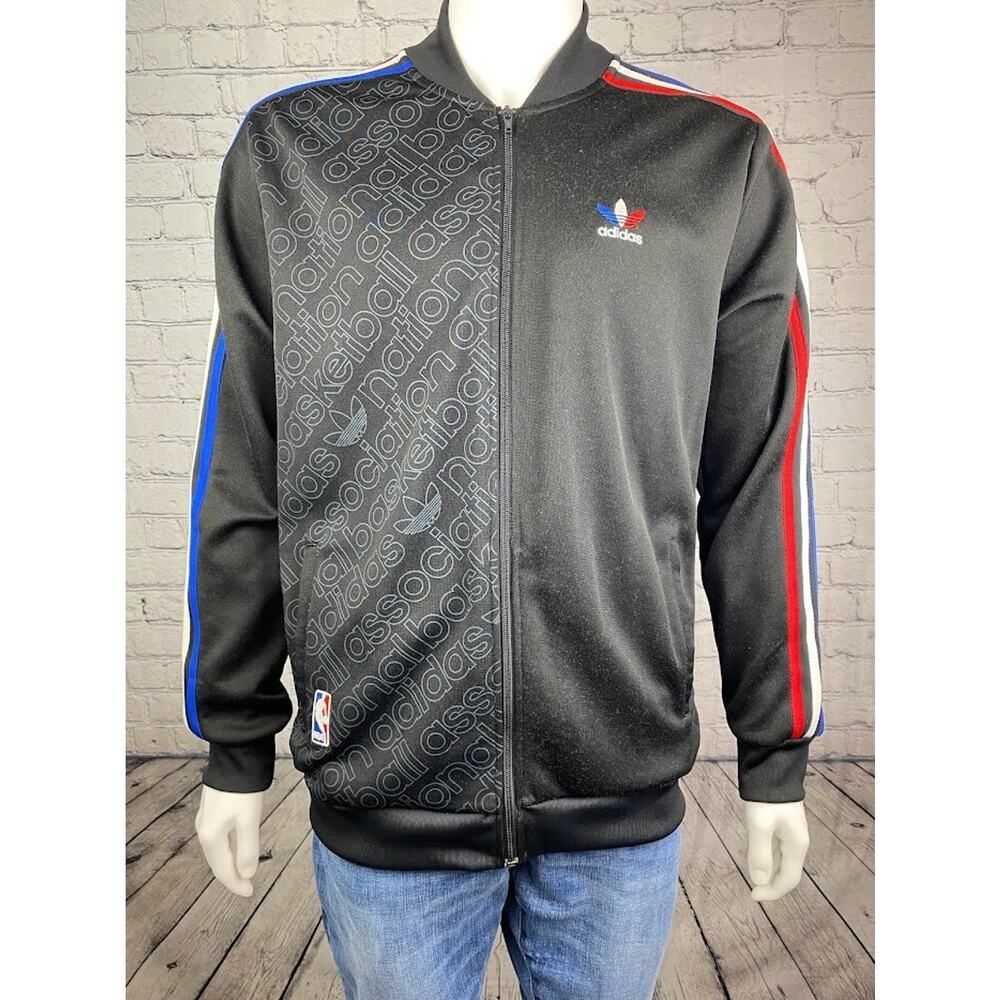 Adidas NBA Official Logo Zippered Jacket Front/Back Graphics Official Licensed